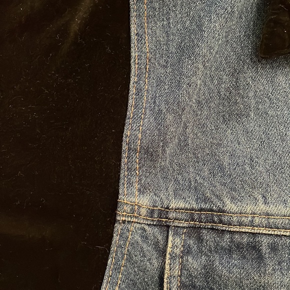 Vintage One-of-a-Kind Peacock Jean Jacket with Velvet Trim (S/XS, Match USA) - Picture 9 of 9